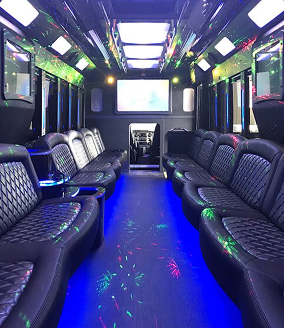 Luxury party bus interior