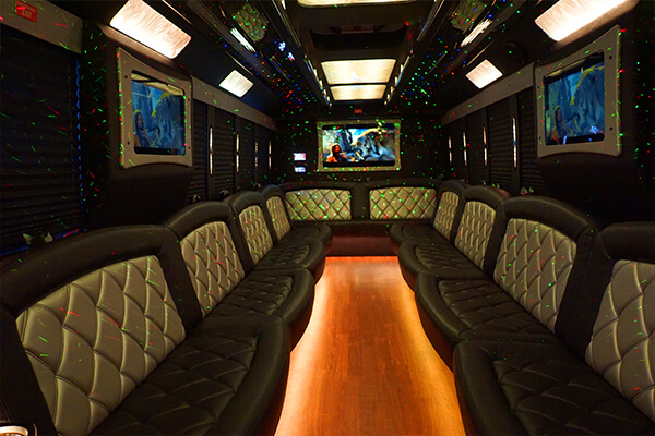 Deluxe party bus interior