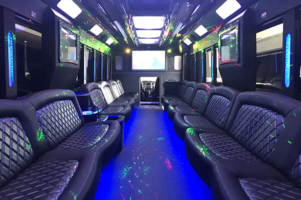 Led lights on party bus
